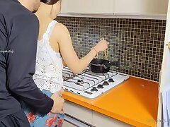 Asian Cock Penetrated Her While Cooking
